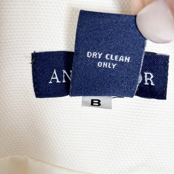 Ann Taylor‎ Pea Coat Size M Soft White Cotton Double Breasted Classic Y2K - Picture 9 of 11